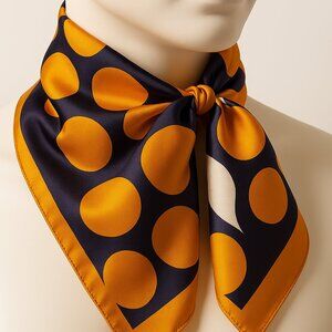 Keynote Vintage Satin Square Scarf – Colorful Circular Pattern, 27×27" For Women